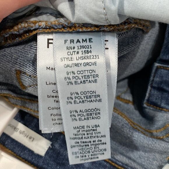 FRAME Denim Le High Raw Hem Skinny Jeans Size 27 - Picture 7 of 7